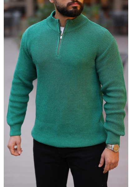 Kalın Örgü Fermuarlı Kazak modelleri