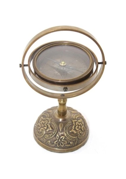 Pirinç Masa Üstü Pusula Model 3