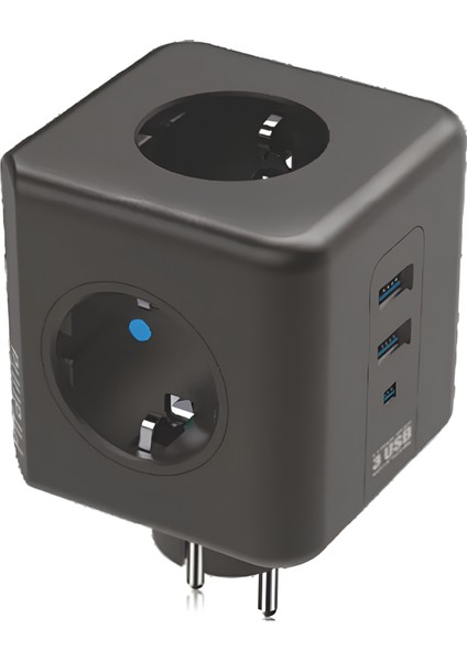 Termal Akım Korumalı 3'lü Priz – 2500W | USB & Type-C 2.1A Şarj Çıkışlı | 10A Güç Koruma Ünitesi 3440 fiyatları