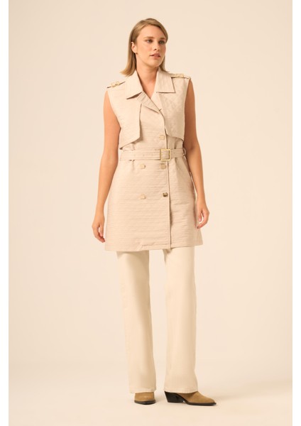 Bayan Kapitone Yelek Beige 31240 fiyatları