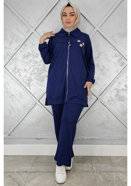 Kadın Fermuarlı Çiçek Detaylı Tesettür Takım fiyatları