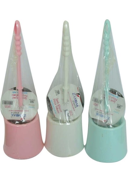 Plastik Muhafazalı Ipek Tuvalet Klozet Fırça Takımı Karışık Renk ZP-121