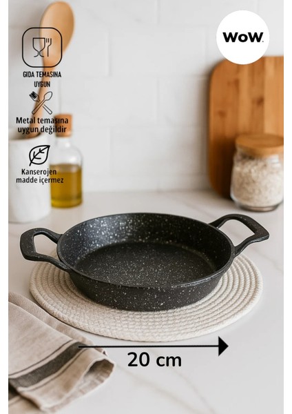 1 Adet Döküm Granit 20 cm Sahan Tava