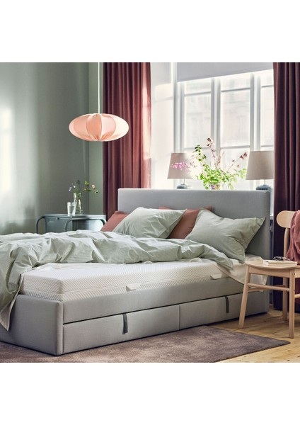 Çift kişilik yatak, beyaz, 160x200 cm, orta sert fiyatları