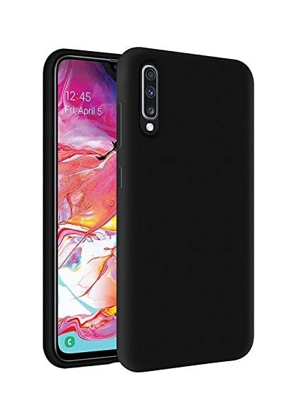 Kzy Galaxy A70 Içi Kadife Soft Logosuz Lansman Silikon Kılıf - Siyah