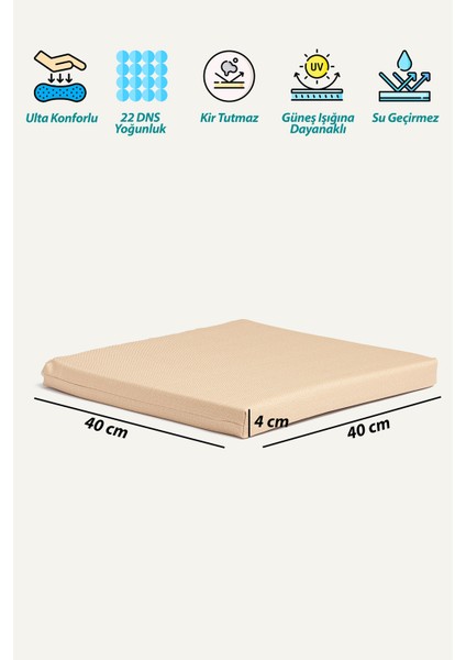 Su Geçirmez Sandalye Minderi Fermuarlı Bağcıklı 22 Dns Sünger modelleri