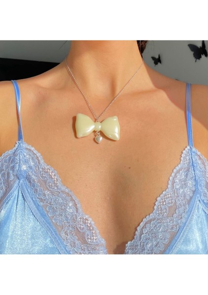 Coquette Büyük Kurdele Inci Kolye