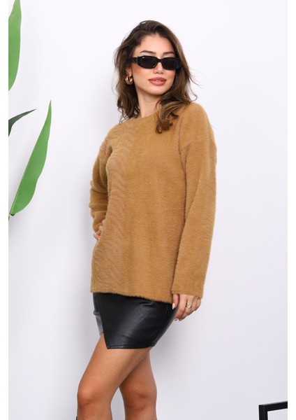 Bisküvi Bisiklet Yaka Angora Yumoş Triko Kazak modelleri