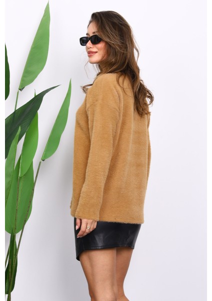 Bisküvi Bisiklet Yaka Angora Yumoş Triko Kazak fırsatları