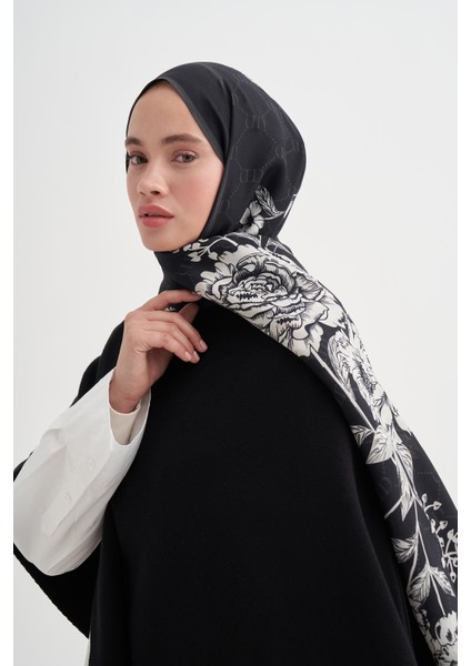 Floriva Monogram Floş Şal Siyah modelleri