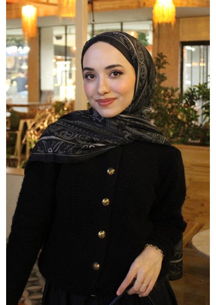 Ennur Türk'ün Tercihi Vintage Dark Yeşil Nilla Pamuklu Şal