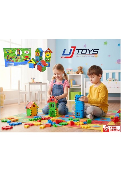 Puzzle City 3D Yapı ve Tasarım Blokları Parça Eğitici Oyuncak Puzzle Blok Set Eğlenceli Oyuncak