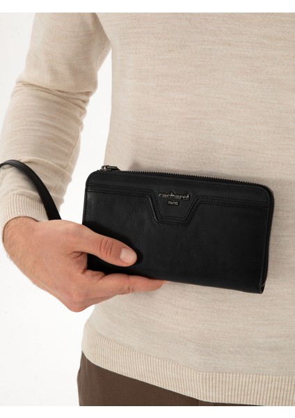 Erkek Siyah %100 Deri El Cüzdanı 50314136-VR046