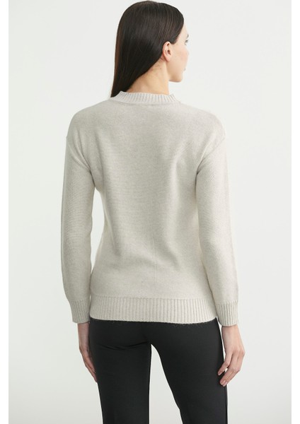 Düğmeli Oversize Angora Triko Hırka - Açık Bej indirimleri