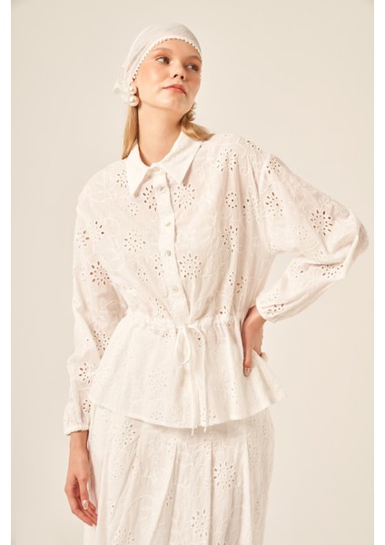 Ftz Kadın Brode Etekli Takım Çiçek 31192