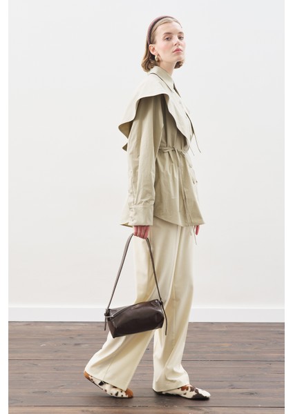 Üçgen Fularlı Oversıze Gömlek Taş fırsatları