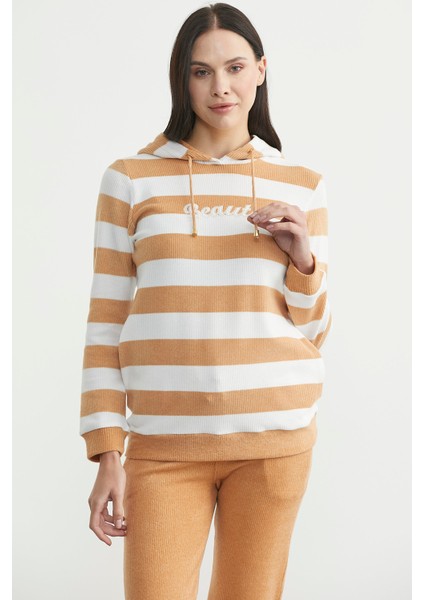 Yumoş Fitilli Kombinli Pijama Takım - Hardal fiyatları