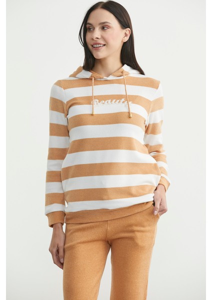 Yumoş Fitilli Kombinli Pijama Takım - Hardal fırsatları