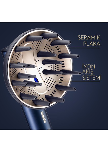 Saç Kurutma ve Şekillendirme Seti Air Wand, Difüzör Başlık Dahil, 1600W, 3 Başlık, Iyon Teknolojisi