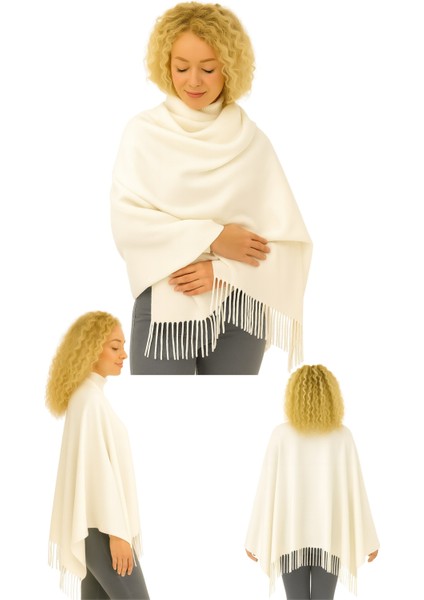 1 Adet Kadın Büyük Bedene Uygun Ekstra Yumuşak Dokulu Püskül Detaylı Kışlık Atkı Omuz Şalı fırsatları