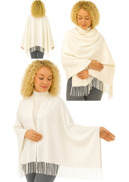 1 Adet Kadın Büyük Bedene Uygun Ekstra Yumuşak Dokulu Püskül Detaylı Kışlık Atkı Omuz Şalı indirimleri