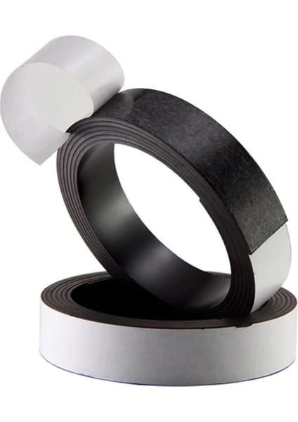 Yapışkanlı Şerit Mıknatıs Kes Kullan Güçlü Sağlam Rulo Çıkarılması Siyah 100X2CM