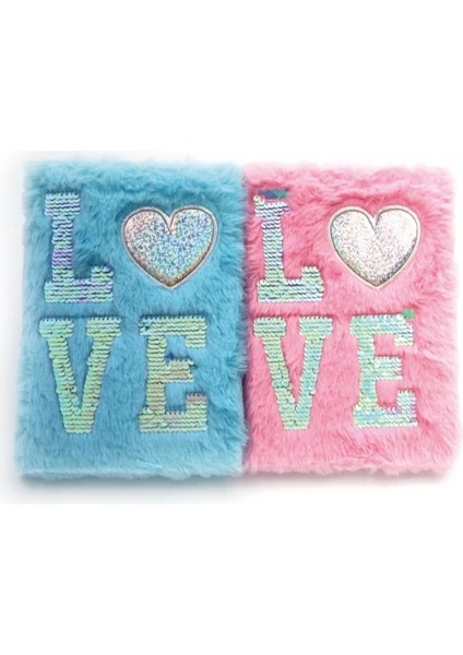 Love Tasarımlı Peluş Hatıra Defteri