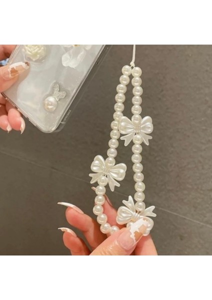 Fiyonklu Incili Telefon Charmı Coquette Çanta Süsü fiyatları