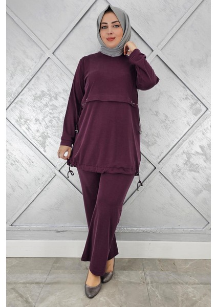 Kadın Taş Detalı Bağcıklı Tesettür Takım modelleri