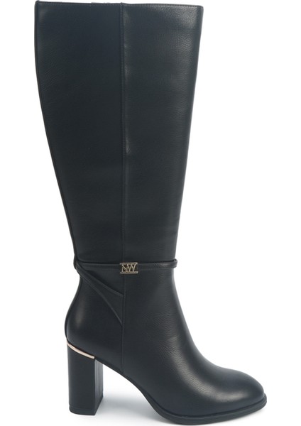 Ortens 5pr Siyah Kadın Topuklu Çizme