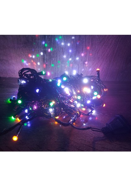 10M 100 LED Damla Uçlu LED Işık Rgb Işık Siyah Kablo