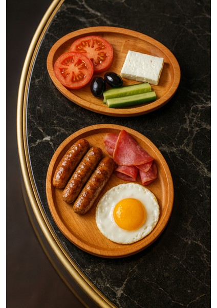 Mara Ahşap 2 Parça Kahvaltı Takımı, Kahvaltılık, Sunumluk (1.sınıf Kalite Kayın Ağacı )