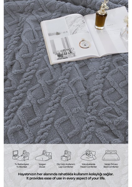 Pufly Jakar Sherpa Battaniye Seti Çift Kişilik 3 Parça Yumuşak Peluş Wellsoft Yatak Örtüsü indirimleri