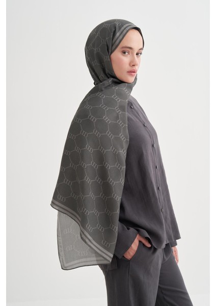 Grace Monogram Floş Şal Koyu Gri fiyatları