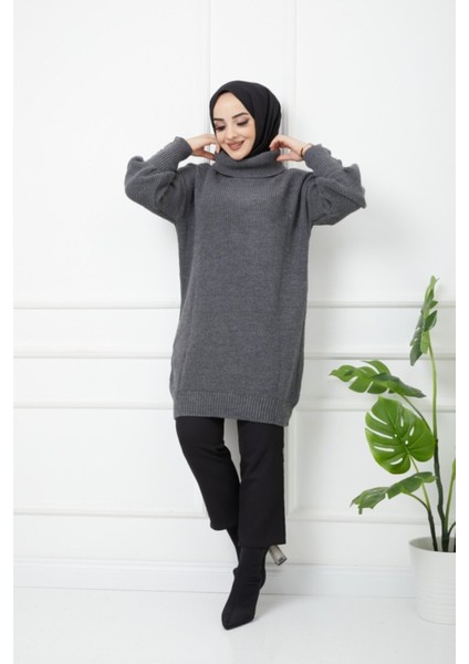 Kadın Kahverengi Boğazlı Triko Kazak -62 fırsatları