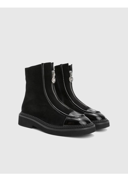 Brisie Hakiki Rugan Süet Deri Siyah Kadın Bot fiyatları