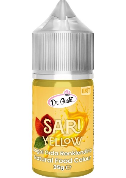 Likit Sarı Doğal Gıda Boyası 35 G – Bitkisel Kaynaklı, Pasta ve Tatlılar Için Katkısız Sıvı Renk Boyası