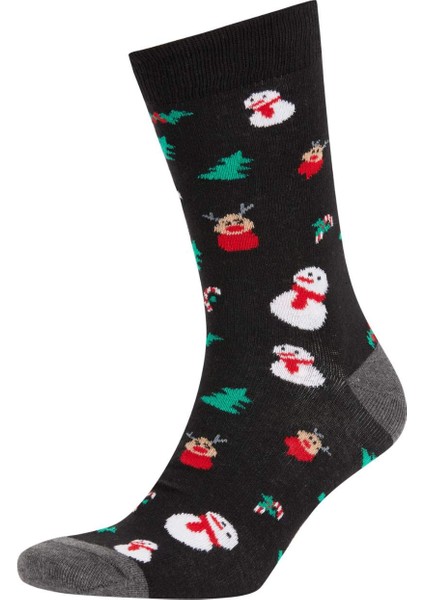 Erkek Yılbaşı Temalı 2'li Pamuklu Uzun Çorap A6086AXNS fiyatları