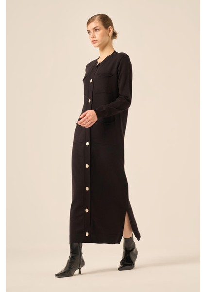 Ftz Kadın Cep Detaylı Elbise Siyah 20889 fırsatları