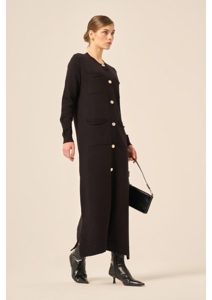 Ftz Kadın Cep Detaylı Elbise Siyah 20889 indirimleri