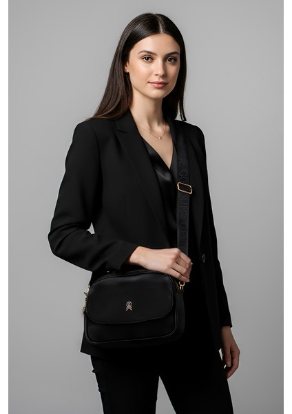 Astarlı Askılı 3 Bölmeli El ve Omuz Çantası 111003