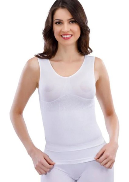 Jakarlı Kalın Askılı Bayan Atlet 14005 -Beyaz fiyatları