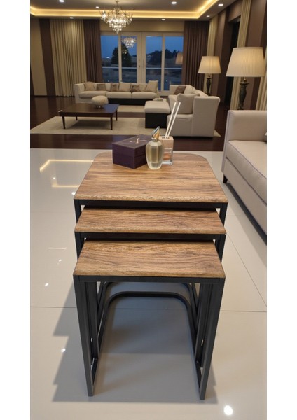 Viva Serisi 3'lü Zigon C Sehpa – 1. Sınıf Membran Mdf, Dayanıklı Metal Ayak modelleri