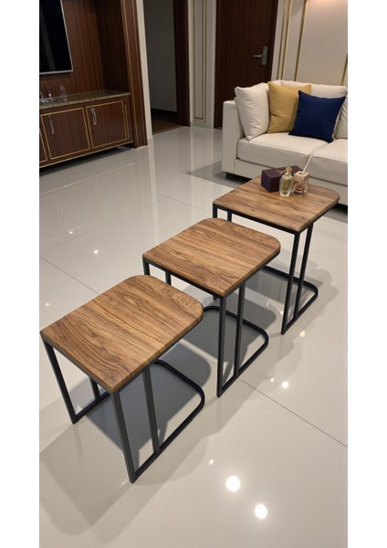 Viva Serisi 3'lü Zigon C Sehpa – 1. Sınıf Membran Mdf, Dayanıklı Metal Ayak fırsatları