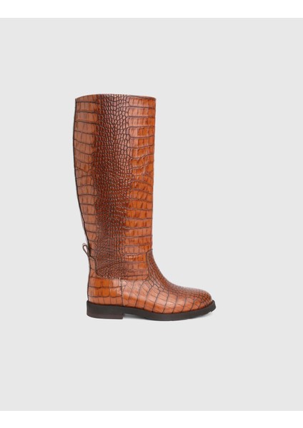 Mavros Hakiki Kroko Deri Taba Kadın Çizme modelleri