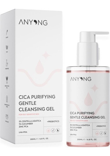 Anyong Arındırıcı Yüz Temizleme Jeli - Karma, Yağlı ve Hassas Sivilce Karşıtı Yüz Yıkama Jeli 200 ml