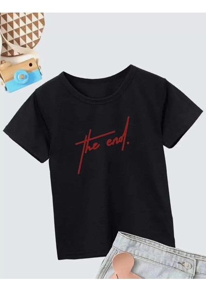 Çocuk Unisex Baskılı T-Shirt - Siyah