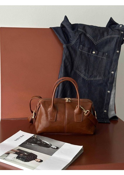 Jennie Model Siyah Deri Kadın El ve Omuz Çantası