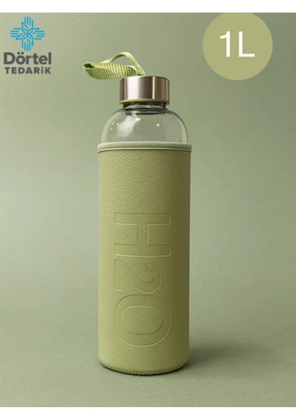 H2O Deri Kılıflı Cam Matara 1000 ml