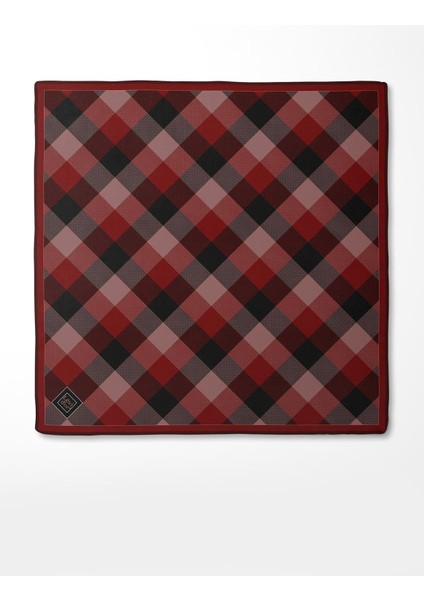 Bordo Noktalı Kareli Twill İpek Eşarp modelleri